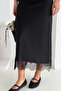 Women's Satin Long Skirt with Lace Detail – Elegant Touch - 6