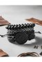 4-Piece Leather Bracelet Vegvisir Genuine Leather Bracelet with Black Figure Fashion Bracelet - 2