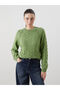 Crew Neck Self-Patterned Women's Knitwear Sweater