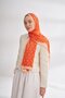 Monogram Patterned Imported Voile Shawl - Orange - 2