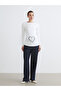 Lcw Comfort White Crew Neck Printed Women's T-Shirt - 2