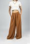 Women's Modal High Waist Pocketed Elastic Waist Wide Leg Pants Brown - 9