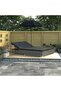 Outdoor Lounge Bed with Umbrella Poly Rattan Grey
