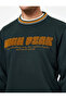 Long Sleeve Striped Detail Fleece-Lined Crew Neck Embroidered Sweatshirt - 5