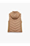 Comfortable Fit Sleeveless Pocketed Zippered Hooded Inflatable Vest - 4