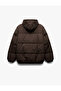 Long Sleeve Pocket Detail Zipper Hooded Winter Puffer Coat - 5