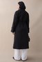 Black Cashmere Coat with Epaulettes on the Collar and Flap Pocket - 3