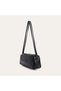 Women's Black Wrinkled Leather Look Baguette Handbag - 2