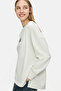 Olvera Bone Color Crew Neck Cotton Embroidered Loose Fit Women's Sweatshirt - 4