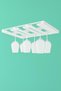 White 6-Piece Glass Rack Glass Holder Stainless Metal Cup and Glass Hanger – Kitchen and Bar Organizer - 4