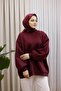 سترة رياضية كبيرة الحجم بثلاث خيوط مع تطريز - 3