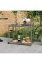Bar Cart Grey 100x45x83 cm Poly Rattan