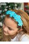 Design Blue Satin Floral Stone Detailed Children's Women's Adult Matching Elegant Crown Special Occasion Crown - 2
