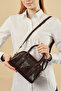 Lille Women's Brown Shoulder Bag with Adjustable Strap and Zipper Lock - 4