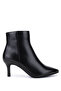 Women's Genuine Leather Black Leather Heeled Boots