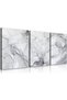 Gray White Wall Art Modern Silver Abstract Marble Canvas Wall Art (40x60 cm) Framed Set of 3