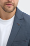Valdo Men's Navy Blue Polyviscon Fabric Mono Collar Slim Fit Sports Blazer Jacket - 2