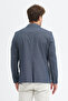 Valdo Men's Navy Blue Polyviscon Fabric Mono Collar Slim Fit Sports Blazer Jacket - 8