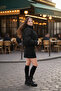Cross-Stitched Winter Coat with Rubber Detail Crop (Calemore)