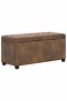 Storage Ottoman 87.5 cm Brown Faux Suede Leather