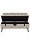 Storage Bench with Backrest 110 cm Cream Fabric - 6
