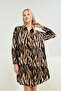 21342 Women's Buttoned Shirt Collar Short Dress - 2