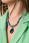 Turqua Havlit and Turquoise Agate Ended Necklace - 4