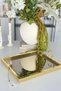 Metal Tray with Square Handles Gold, Decorative Tray with Smoked Mirror Finish - 2