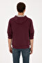 Men's Regular Fit Hooded Claret Red Sweatshirt 50308129-Vr177 - 5