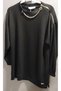 Women's Shoulder Zipper Detail and Chain Necklace Top Quality Tunic - 2