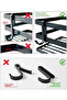 Tekno Tel St-281 Adhesive 2-Piece Black Bathroom Shelf with Hooks |   Perforation-Free Shower Shampoo Holder Organizer - 4