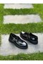 Black Patent Leather Banded Women's Casual Shoes - 5