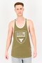 Men Loose Fit Graphic Print Sleeveless Training T-Shirt, Olive