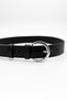 Women's Black Faux Leather Belt with Round Buckle – Minimal and Stylish Everyday Belt Model