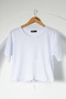 Women's Printed White Crop T-Shirt