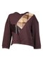 Women's Relaxed Fit Hooded Knitted Sweatshirt with Plaid Plush and Leather Look Detail 20K321900132 T-Shirt 20K321900132