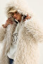Women's Bone Double Button Detailed Hooded Lined Tibetan Coat 2765 60281119 - 4