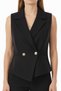 Double-Breasted Collar Slim F Corded Fabric Vest - 2