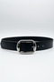 Women's Black Faux Leather Belt with Silver Oval Buckle – a Stylish Model Offering Both Classic and Modern Styles