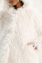 Women's White Double Button Detailed Hooded Lined Tibetan Coat 2765 60281119 - 6
