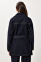 Gold Buttoned Belted Denim Jacket Pants Set Lri0010 Dark Blue - 8