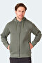 Majestic I Men's Zippered Hooded Pocket Khaki Sweatshirt