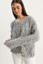 Women's Gray Oversize Fringed Knitwear Cardigan 9062 60283750 - 4