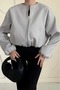 Women's Lined Pocketed Cashmere Bomber Jacket - Coat - 2