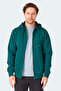 Majestic I Men's Zippered Hooded Pocket Dark Green Sweatshirt - 6
