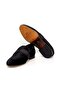 Black Color Laceless Genuine Leather Velvet Men's Shoes - 3
