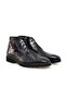 Black Color Lace-Up Genuine Leather Men's Boots