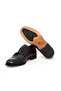 Black Color Laceless Genuine Leather Men's Shoes - 3