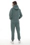 Petrol Stylish Fleece Women's Tracksuit Set with Elasticated Legs and Pockets Hooded Embroidery Detail Compact Set - 3