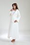 Women's Ecru Jacquard Shawl Collar Maternity Nursing Nightdress Robe Set